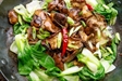 Glazed Shiitakes With Bok Choy