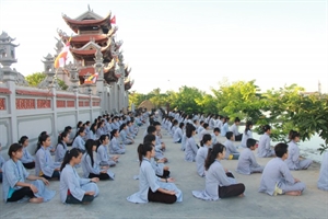 Thái Bình: Chùm ảnh khóa tu mùa hè tại chùa Hoằng Văn