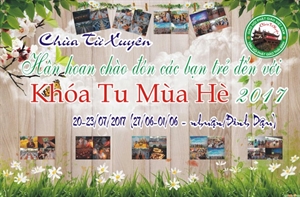 Thông báo: Chương trình khóa tu mùa hè lần thứ 7 tại chùa Từ Xuyên
