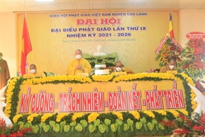 Đồng Tháp: Đại hội đại biểu Phật giáo huyện Cao Lãnh lần thứ IX, nhiệm kỳ 2021-2026
