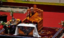 Over 3000 Tibetan students from 78 different academic institutions are participating in the two-day introductory teachings on Buddhism by His Holiness the Dalai Lama. (Phayul Photo/Norbu Wangyal)