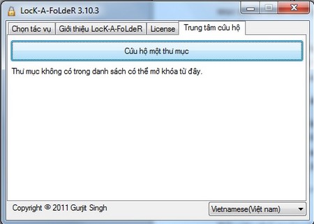 Sau khi thiết lập mật khẩu, giao diện chính của phần mềm hiện ra.