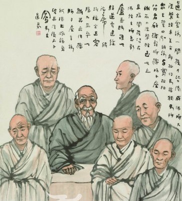 conew_吕凤子（1886—1959）竺道生说法图 纸本立轴 116×82cm.jpg