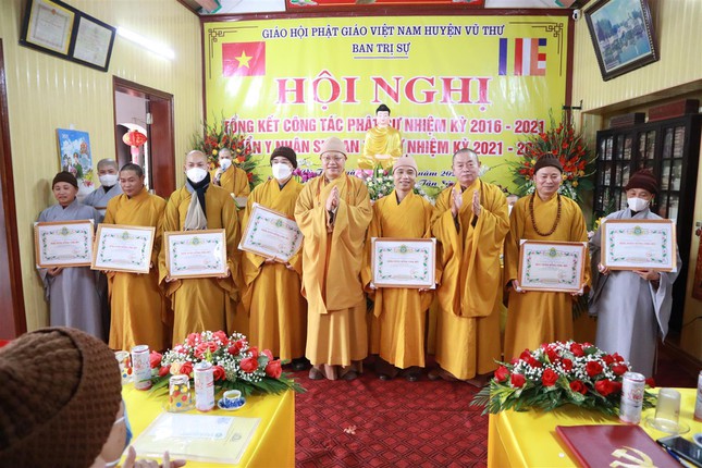 Thái Bình: Hội nghị tổng kết, chuẩn y nhân sự Ban Trị sự Phật giáo huyện Vũ Thư (2021-2026) ảnh 3